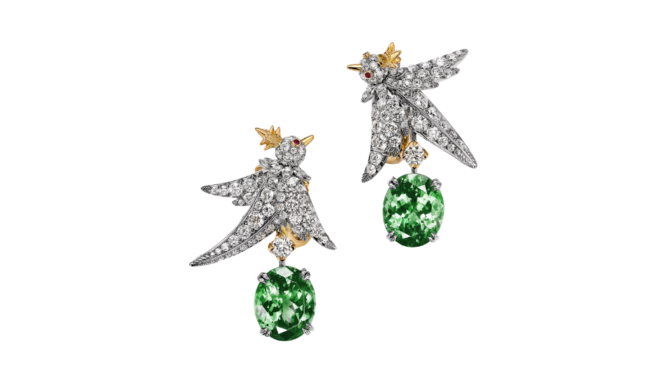 Bird on a Rock by Tiffany Drop Earrings