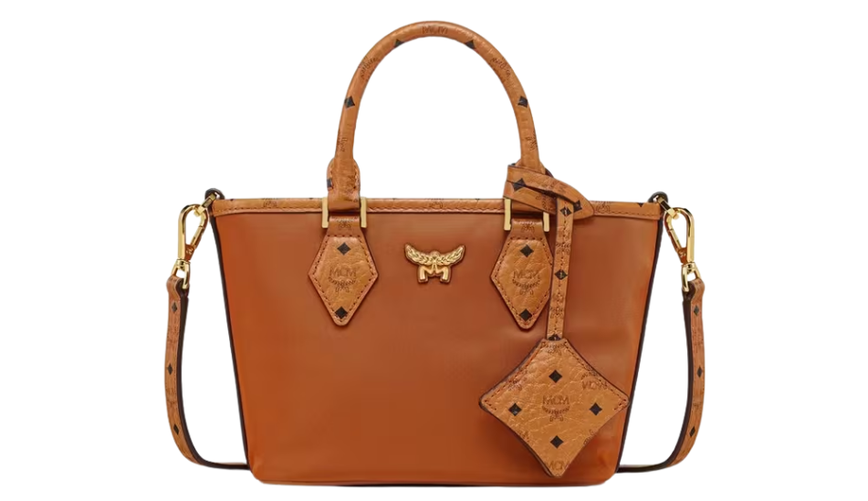 Aren Shopper in Recycled Nylon and Monogram Print Leather