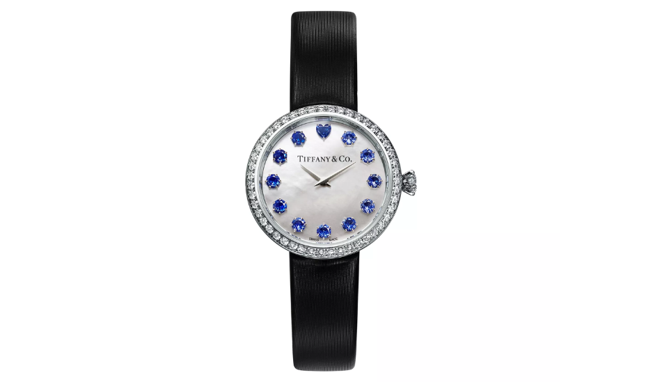 Tiffany Eternity 28 MM Round Watch in Rose Gold with a Rubellite and Diamonds