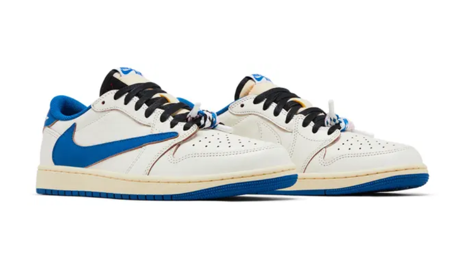 Fragment Design x Travis Scott x Air Jordan 1 Retro Low OG SP 'Sail Military Blue'