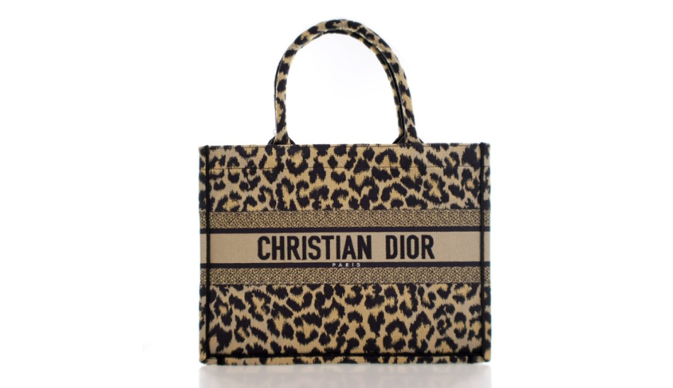 Dior Medium Canvas Leopard Mizza Book Tote