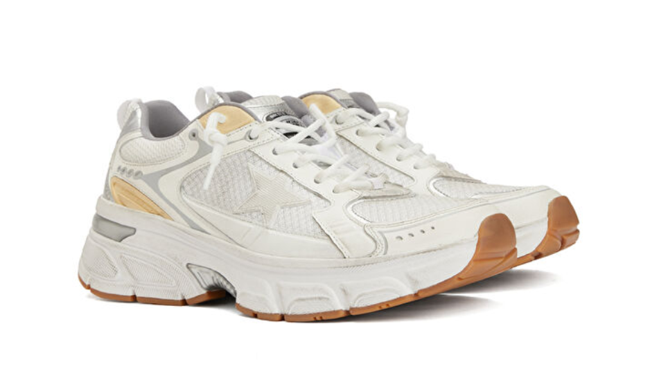 Women’s Lightstar in white leather and mesh with worn-white star