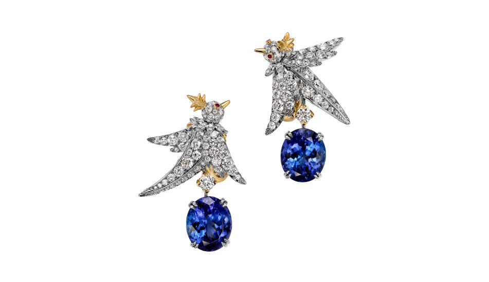 Bird on a Rock by Tiffany Drop Earrings