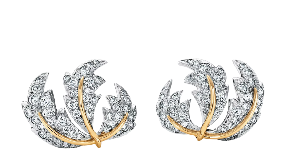 Tiffany Three Leaves Ear Clips