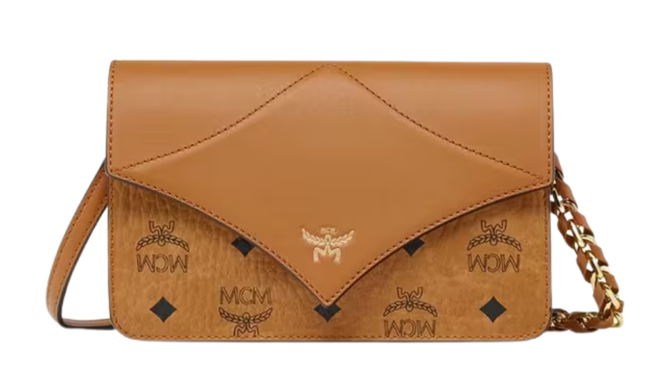 Diamond Shoulder Bag in Visetos Leather Mix